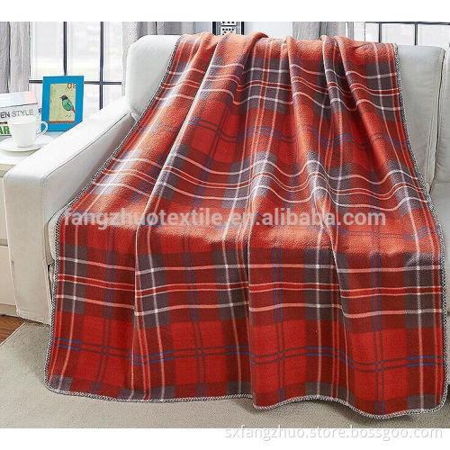 100 polyester checktryckt design polar fleece filt